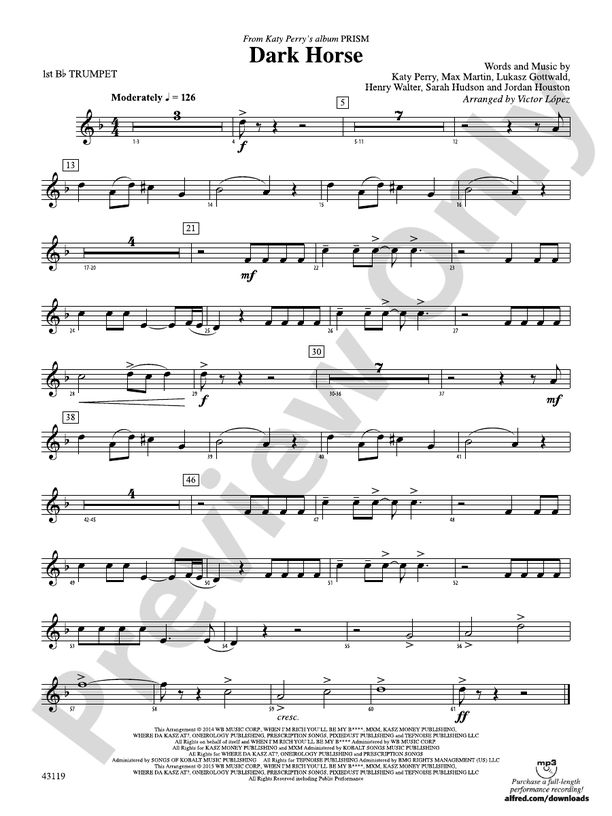 Dark Horse: 1st B-flat Trumpet