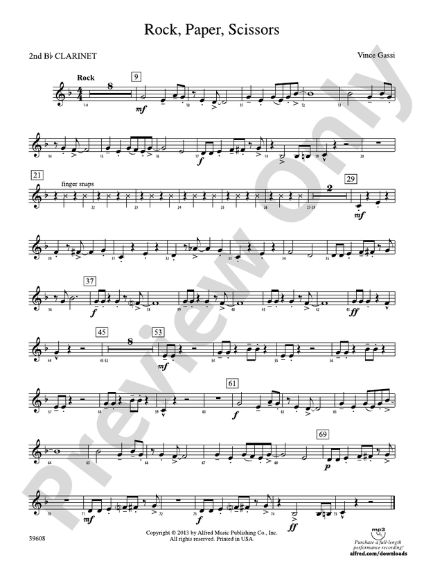 Rock, Paper, Scissors: 2nd B-flat Clarinet