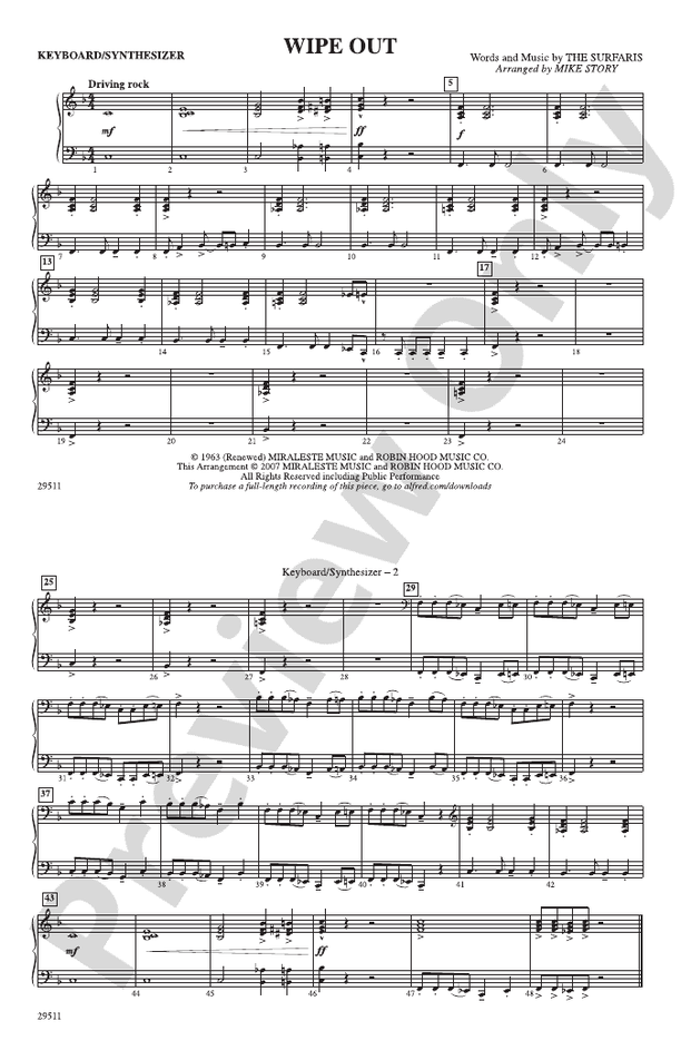 Wipe Out: Keyboard/Synthesizer: Keyboard/Synthesizer Part - Digital ...