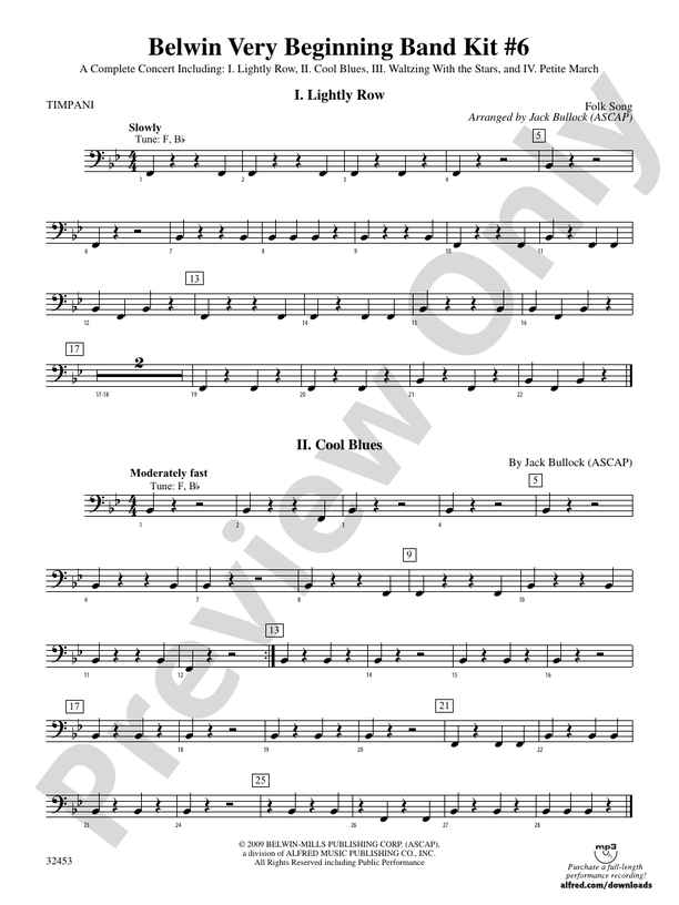 Belwin Very Beginning Band Kit #6: Timpani: Timpani Part - Digital ...