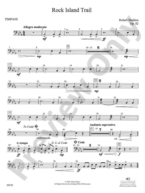 Rock Island Trail Timpani Timpani Part Digital Sheet Music Download