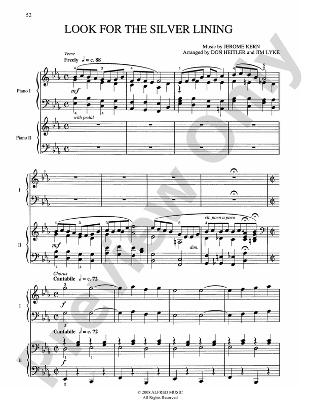 Look for the Silver Lining - Piano Duo (2 Pianos, 4 Hands)