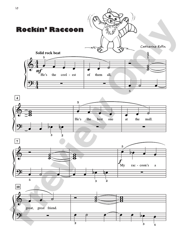 Rockin' Raccoon - Piano Solo with Lyrics