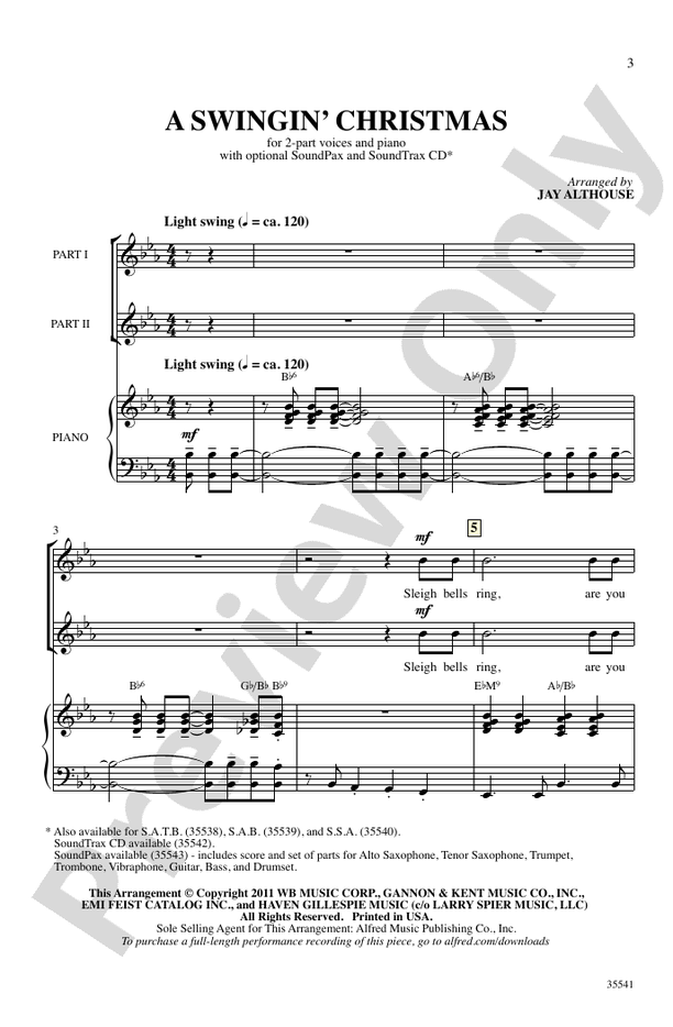 A Swingin' Christmas 2Part Choral Octavo Digital Sheet Music Download