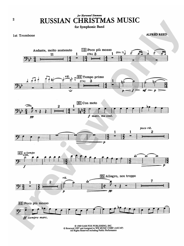 Russian Christmas Music: 1st Trombone: 1st Trombone Part - Digital ...