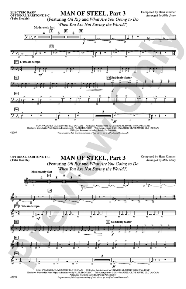 Man of Steel, Part 3 Electric Bass Electric Bass Part Digital Sheet