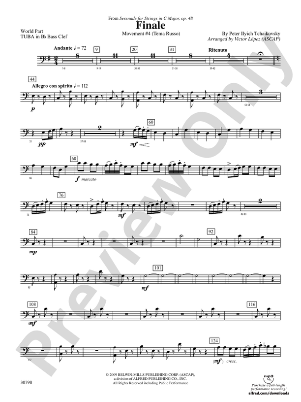 Finale (from Serenade for Strings in C Major, Op. 48, Movement 4