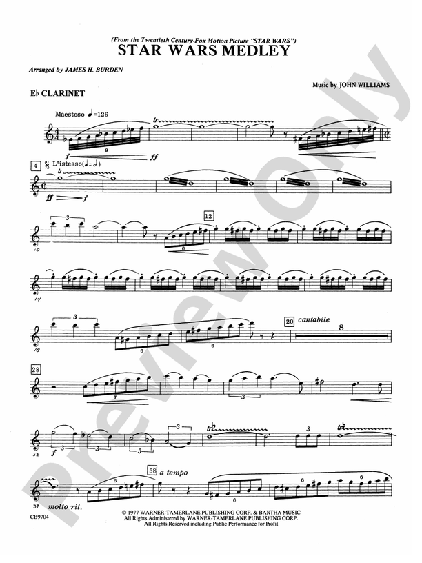 Star Wars® Medley Eflat Soprano Eflat Soprano