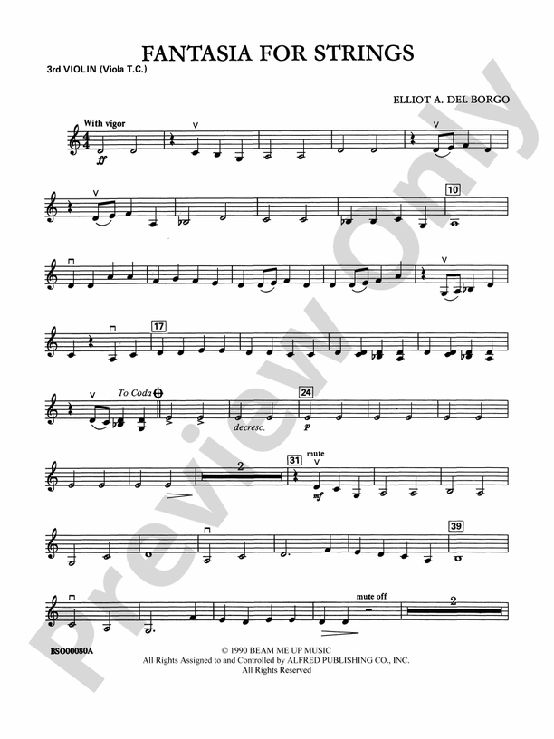 Fantasia for Strings 3rd Violin (Viola [TC]) 3rd Violin (Viola [TC
