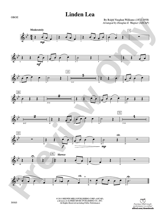 Linden Lea: Oboe