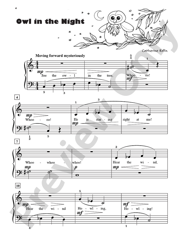 Owl in the Night - Piano Solo with Lyrics