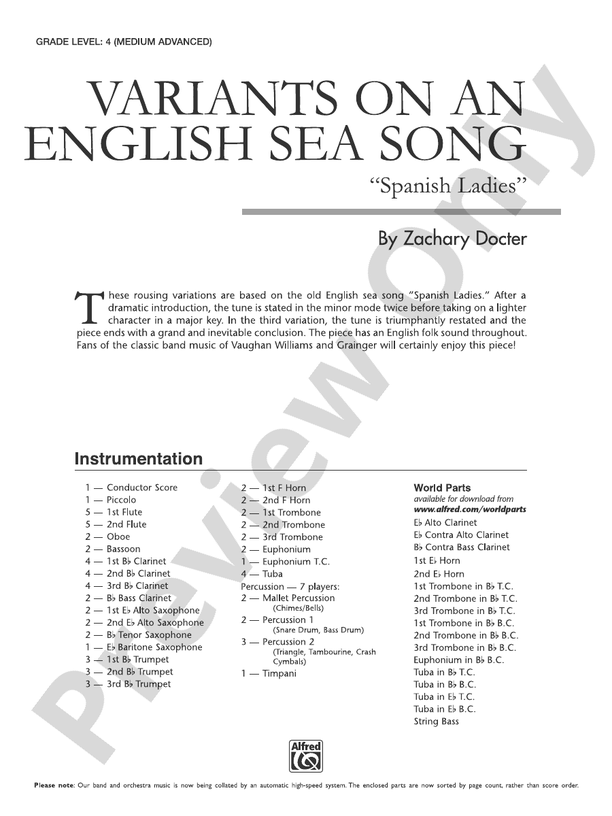 Variants on an English Sea Song