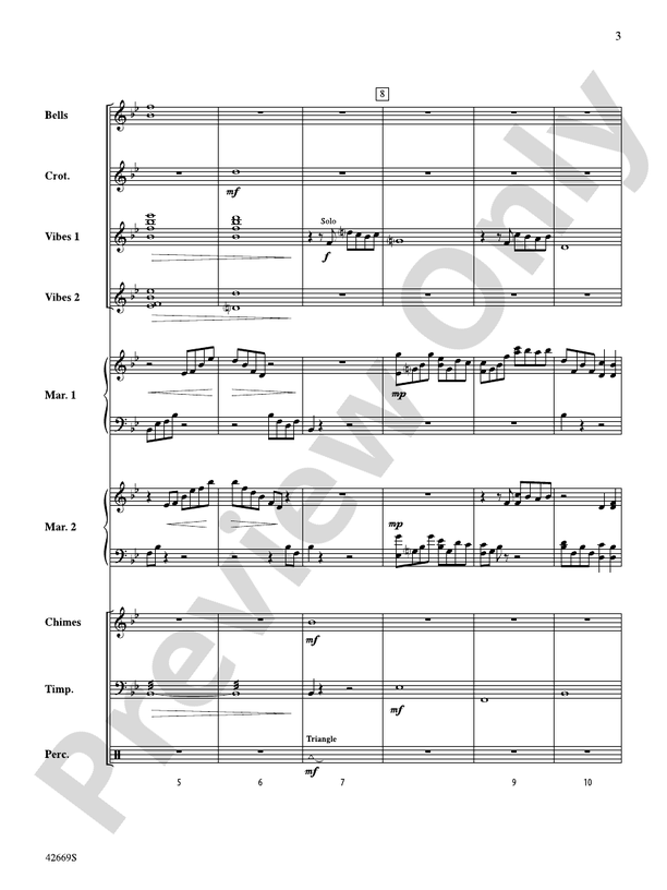 The Prayer: Score: Percussion Ensemble Score - Digital Sheet Music Download