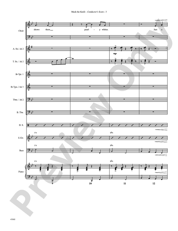Mack the Knife Choral Octavo SoundPax Kurt Weill Digital Sheet