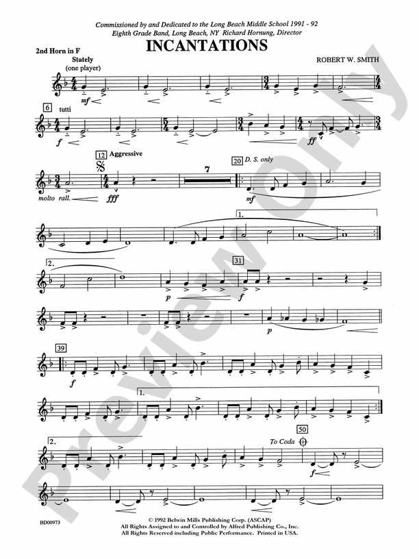 Incantations: 2nd F Horn: 2nd F Horn Part - Digital Sheet Music Download