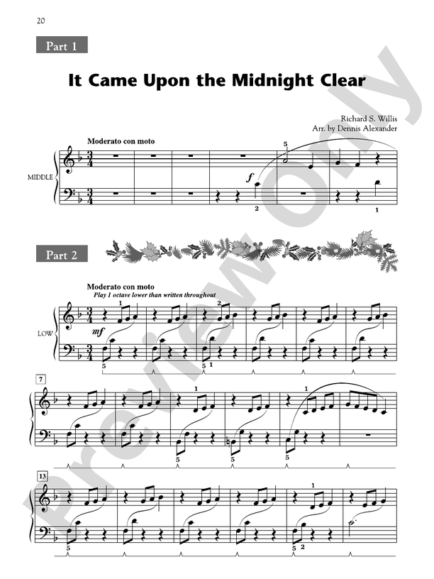 It Came Upon the Midnight Clear - Piano Trio (1 Piano, 6 Hands)