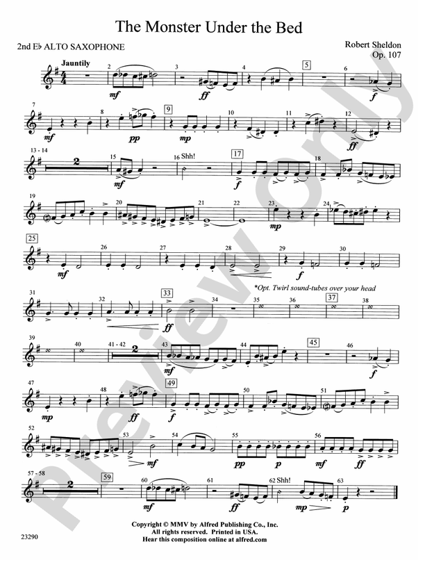 The Monster Under the Bed 2nd Eflat Alto Saxophone 2nd Eflat Alto