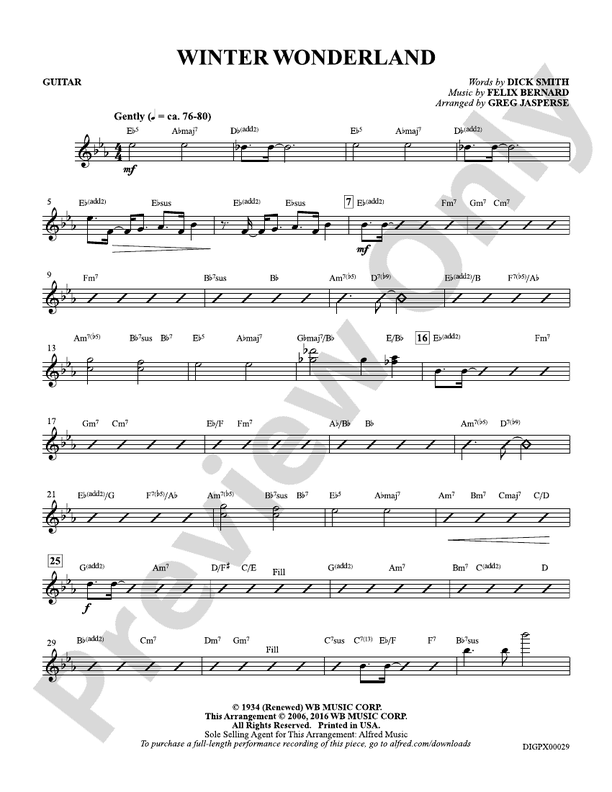 Winter Wonderland: Guitar: Guitar Part: Felix Bernard - Digital Sheet ...