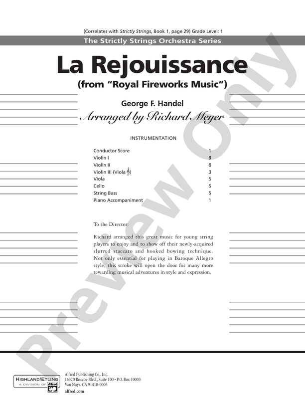 La Rejouissance from the "Royal Fireworks Music"