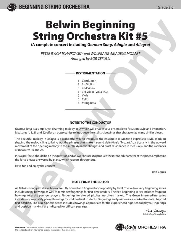 Belwin Beginning String Orchestra Kit #5