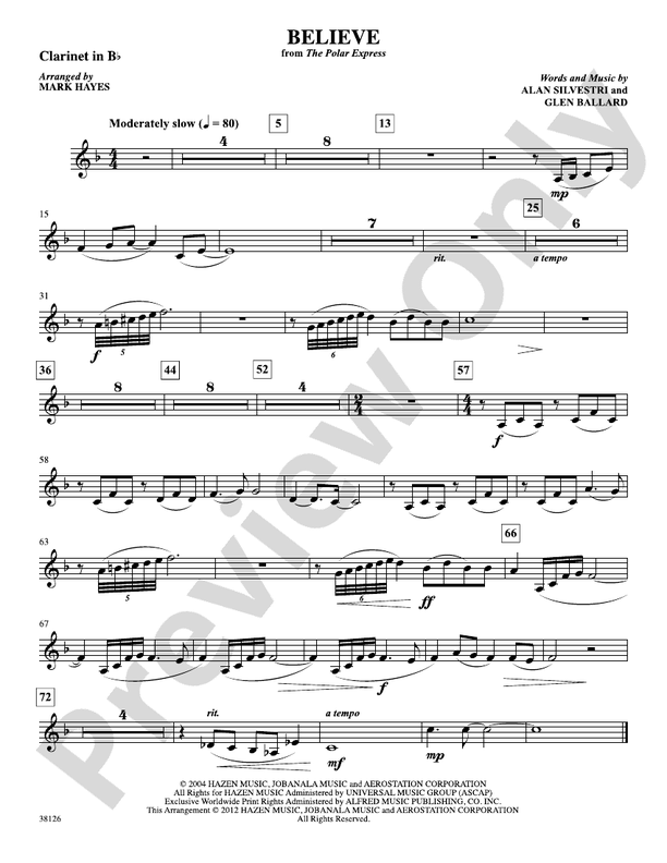 Believe (from The Polar Express) 1st Bflat 1st Bflat