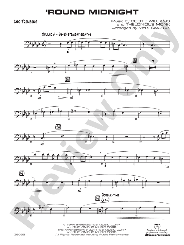 'Round Midnight: 2nd Trombone