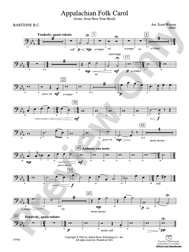 Appalachian Folk Carol: Baritone B.C.