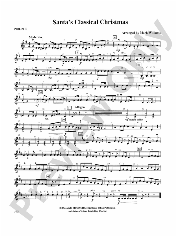 Santa's Classical Christmas: 2nd Violin: 2nd Violin Part - Digital ...