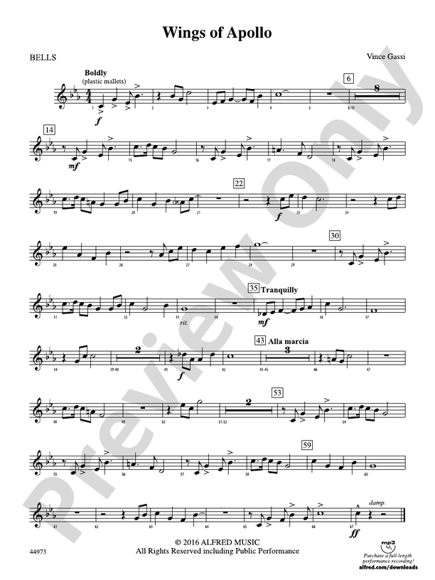 Wings of Apollo Bells Bells Part Digital Sheet Music Download