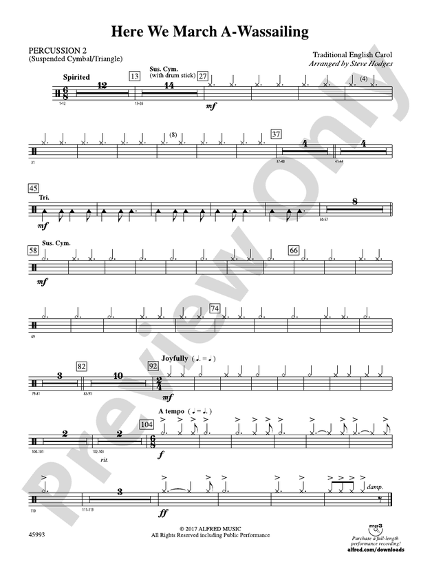 Here We March AWassailing 2nd Percussion 2nd Percussion Part