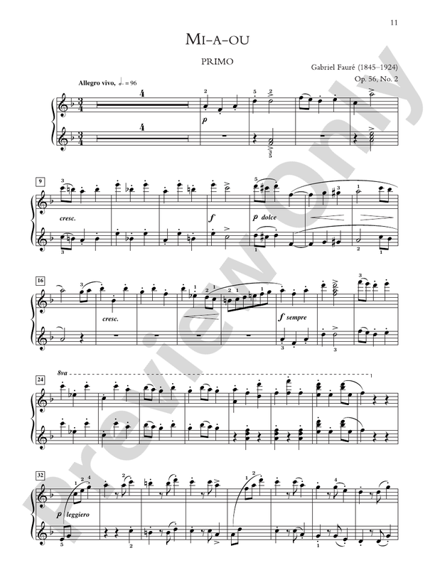 Fauré: Dolly Suite, Opus 56 - Piano Duet (1 Piano, 4 Hands)