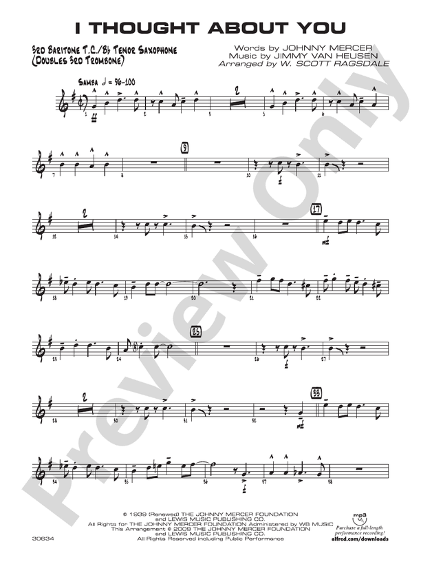 I Thought About You: 3rd Baritone T.C.: 3rd Baritone T.C.