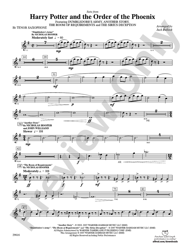 Harry Potter and the Order of the Phoenix, Suite from Bflat Tenor