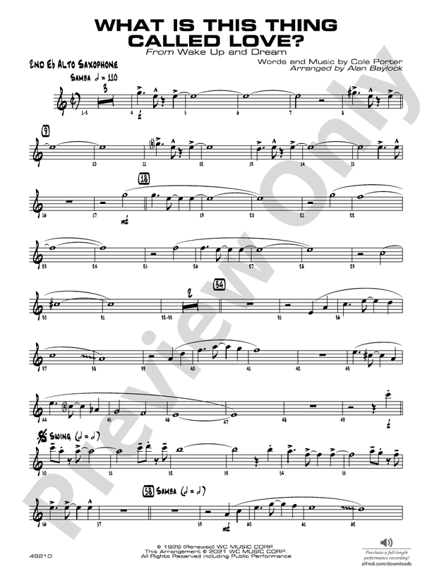 What Is This Thing Called Love?: 2nd E-flat Alto Saxophone