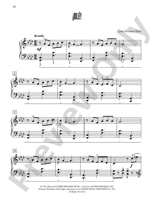 ¡Olé! - Piano Solo