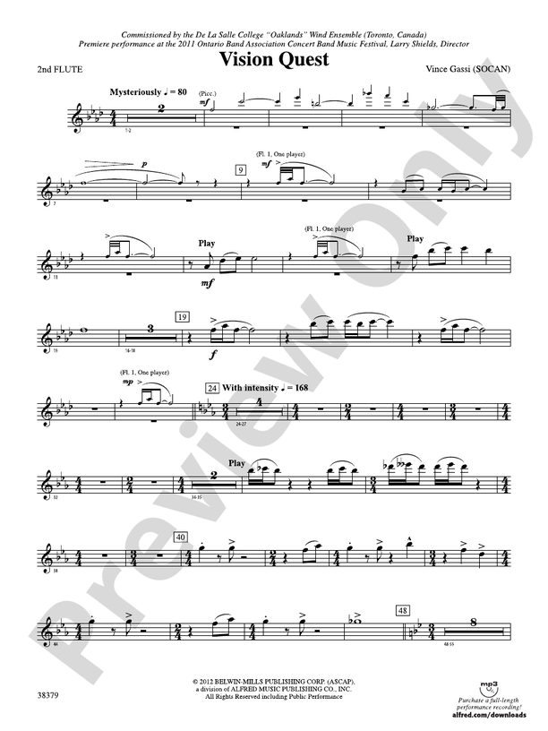 Vision Quest 2nd Flute 2nd Flute Part Digital Sheet Music Download