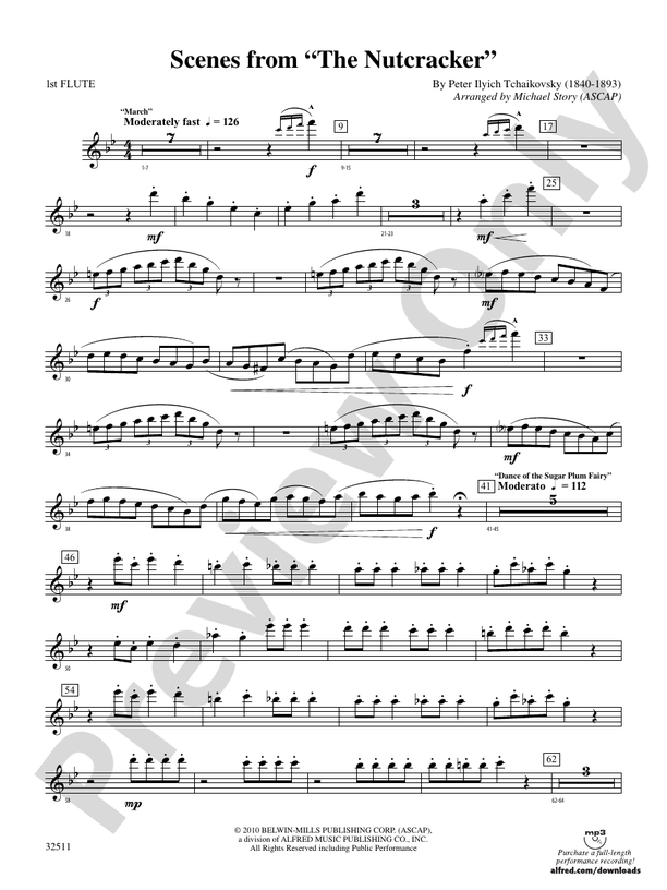 Scenes from The Nutcracker Flute Flute Part Digital Sheet Music