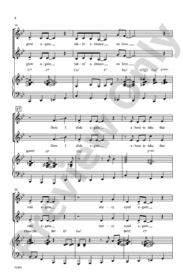Taking a chance on love ssa choral octavo vernon duke digital sheet