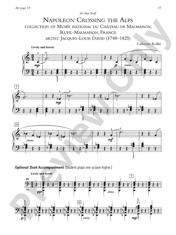 Napoleon Crossing the Alps - Piano Solo (with Optional Duet Accompaniments)