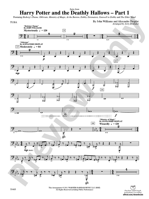 Harry Potter And The Deathly Hallows, Part 1, Suite From: Tuba: Tuba ...