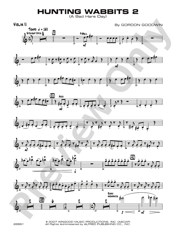 週刊誌 HUNTING WABBITS 2 ( A BAD HARE DAY ) Hunting Wabbits 2 (A Bad Hare Day): 2nd Violin: 2nd Violin