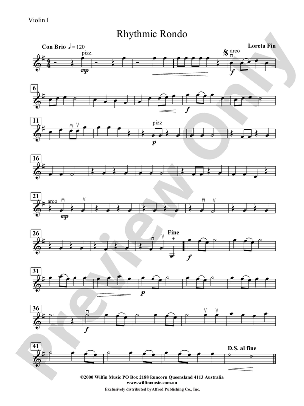 Rhythmic Rondo 1st Violin 1st Violin Part Digital Sheet Music Download