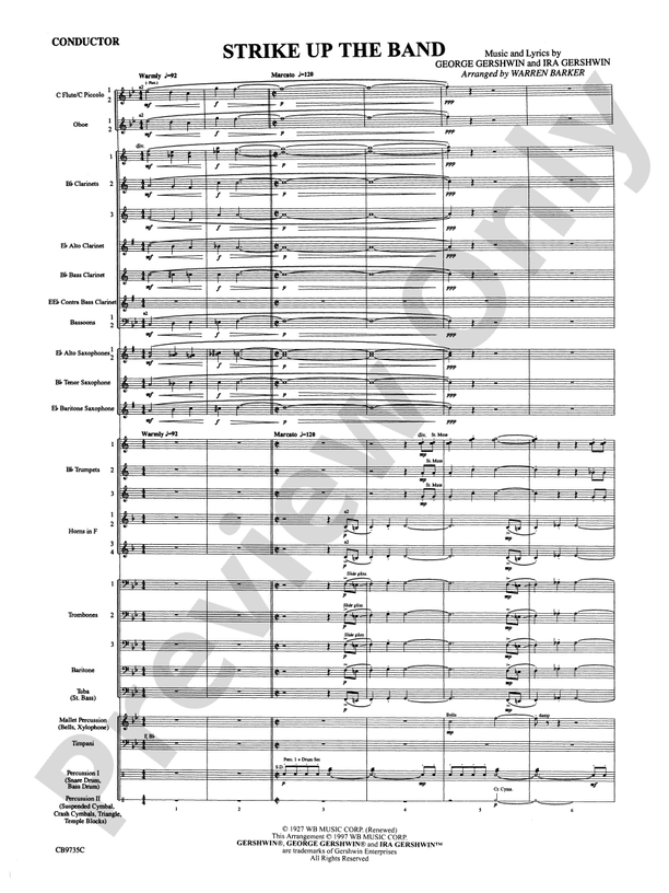 Strike Up the Band: Score: Concert Band Score - Digital Sheet Music