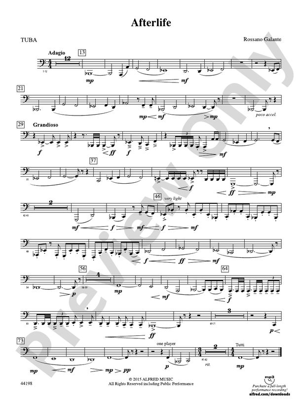 Afterlife: 1st B-flat Trumpet by Rossano Galante - Concert Band