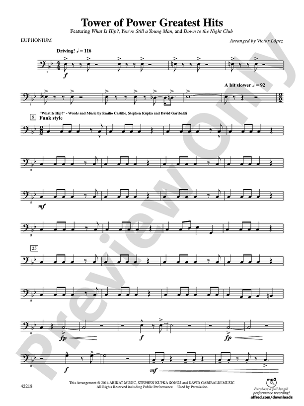 Tower of Power Greatest Hits Baritone B.C. Baritone B.C. Part