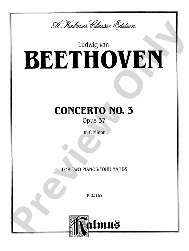 Beethoven: Piano Concerto No. 3 In C Minor, Opus 37: Piano Duo (2 ...