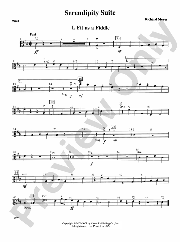 Serendipity Suite: Viola: Viola Part - Digital Sheet Music Download