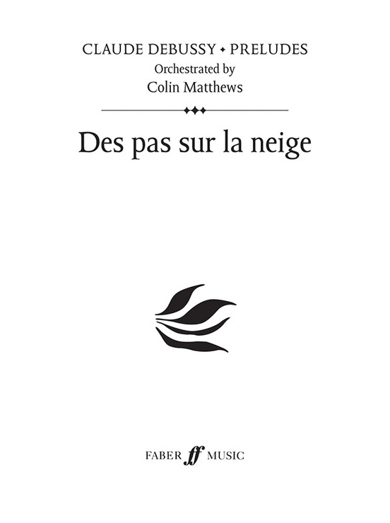 Des Pas Sur La Neige Full Orchestra Study Score Claude Debussy