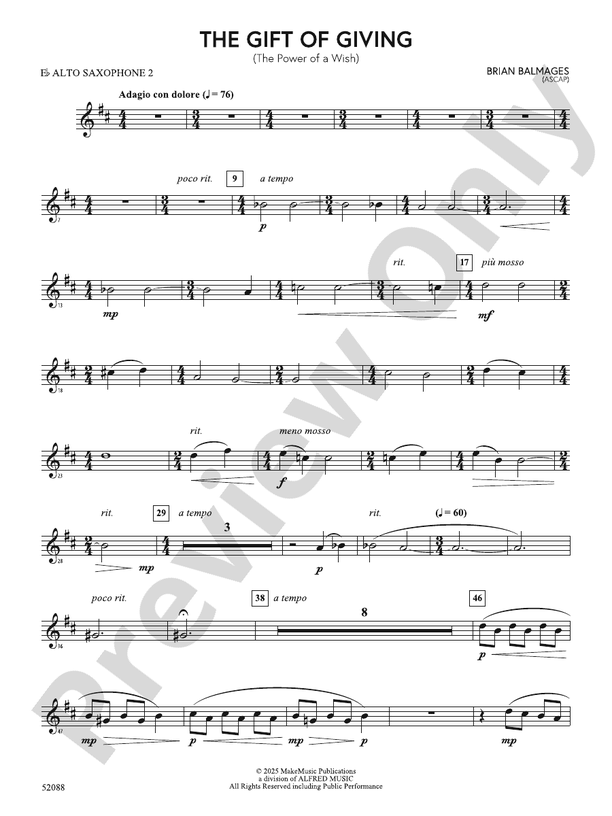 The Gift of Giving: 2nd E-flat Alto Saxophone