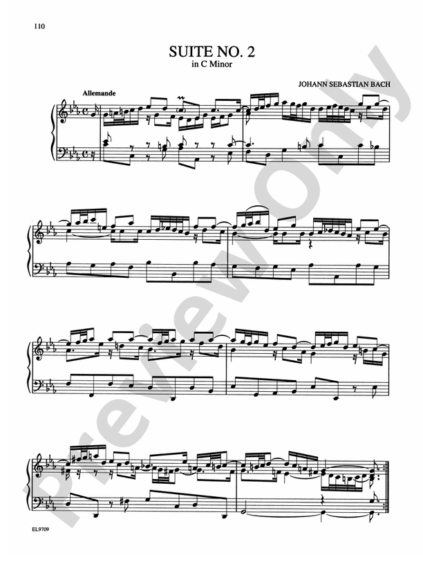 Bach Notebook for Anna Magdalena Bach Suite No. 2 in C Minor Part